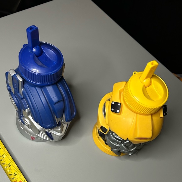 2012 Hasbro Transformers Bumble Bee & Optimus Prime Thermos Sip Mug Cup - Picture 10 of 12